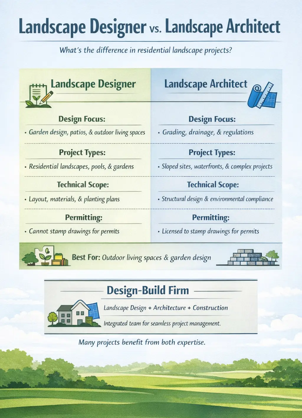 Infographic: Landscape Designer vs. Architect
